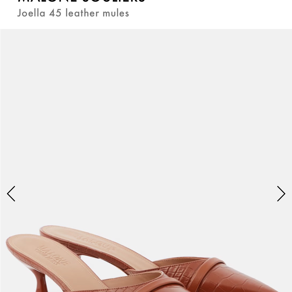 Never Worn Malone Souliers Joella 45 Leather Mules - Brown